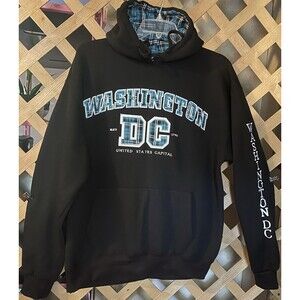 DC ONE WASHINGTON DC Pull-Over Style Black  Hoodie Sweatshirt Size XL